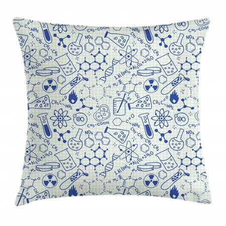 Kids Decor Throw Pillow Cushion Cover Science Chemistry Geometry