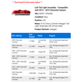 thumbnail image 2 of Left Tail Light Assembly - Compatible with 2014 - 2015 Chevy Camaro, 2 of 2