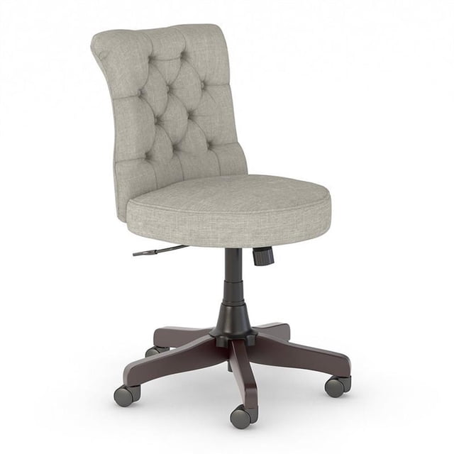 Pemberly Row Chaise de Bureau en Tissu Dossier Moyen avec Hauteur Réglable en Gris Clair