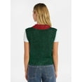 thumbnail image 3 of No Boundaries V-Neck Button Front Christmas Vest, Women’s, 3 of 5
