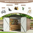 thumbnail image 3 of NETAJE 8'x12' Outdoor Metal Storage Shed with Upgraded Frame and Lockable Doors for Backyard, Garden, Lawn, Brown, 3 of 6