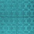 thumbnail image 1 of Ahgly Company Indoor Square Oriental Turquoise Blue Industrial Area Rugs, 7' Square, 1 of 4