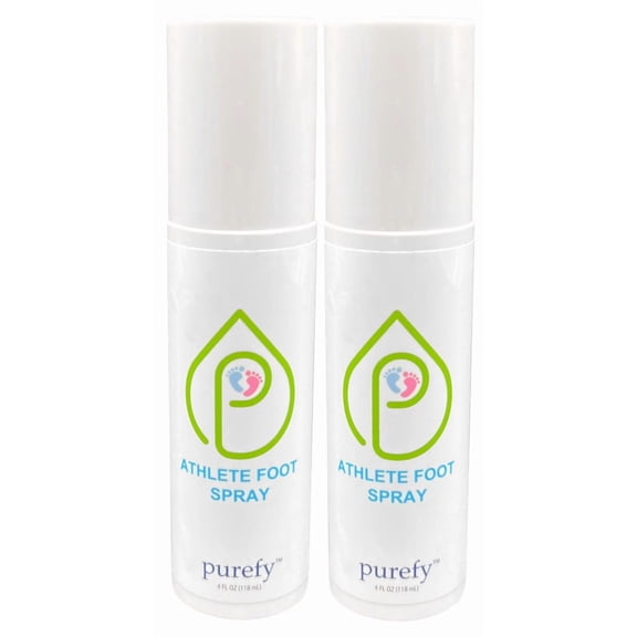 PUREFY Athlete Foot Spray for Skin (4oz, 2pk), Purefypro Dermal Technology, Natural Healing of Athlete Foot. Remove Odor. No Residue Clear Spray and Safe for Everyone