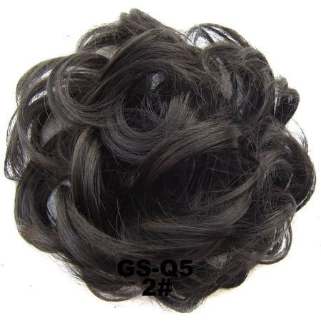 Tkoofn Natural Curly Messy Bun Hair Piece Scrunchies Updo Cover