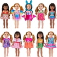 thumbnail image 2 of Set de ropa para muñecas ebuddy Fashion de 10 a 14.5 pulgadas, 10 juegos, 2 of 8