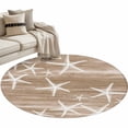 thumbnail image 2 of Round Area Rugs Collection 3 Ft, Brown Coastal Non-Slip Residential Carpet, Summer Ocean Waves Ombre Sea Starfish Indoor Crawling Mats Doormat Runner Rugs Play Mat forBedroom, 2 of 9