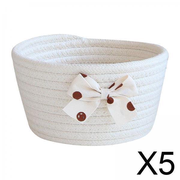 Cesta de almacenamiento,Cesta de almacenamiento decorativa tejida multiusos,Cesta de almacenamiento de cuerda de algodón Resistente al desgaste Lindo,Organizador Misceláneos Juguetes