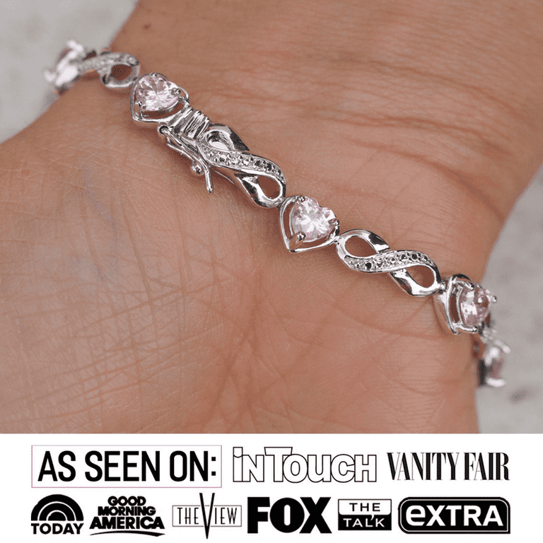 Cate & Chloe Amanda 18k White Gold Tennis Bracelet with Crystals photo 2