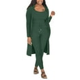 thumbnail image 2 of Riforla Fall Winter Women Stretchy Wear 2024 Solid Color 3 Piece Pants Set Ladies Ribbed Casual Three Pcs Outfits Matching Sets Women Clothing Green M, 2 of 6