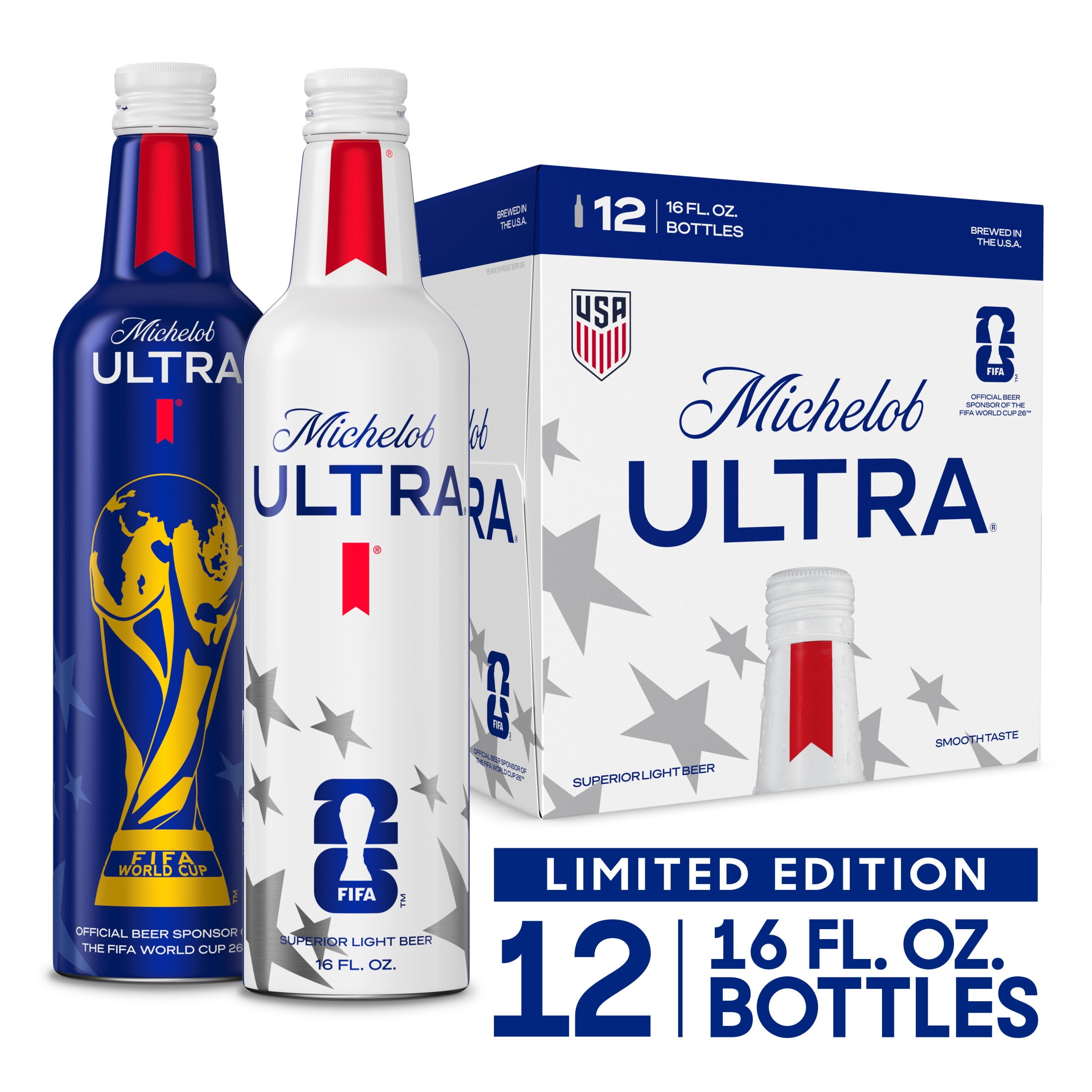 Michelob ULTRA Superior Light American Lager Beer, 12 pack, 16 fl oz Aluminum Bottles, 4.2% ABV