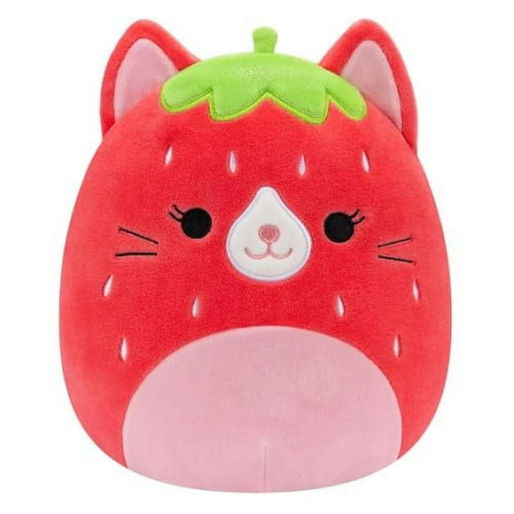 Squishmallows Original 8-Inch Olma Strawberry Cat - Official Jazwares Plush with Unique Fruit Stamp Design