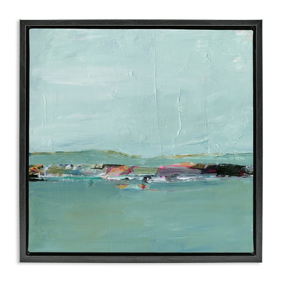 Stupell Industries Distant Ocean View Landscape & Nature Painting Black Floater Framed Canvas Art Print Wall Art, 18 x 18