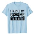 thumbnail image 4 of Men I Paused My Game To Be Here Letter Print Short Sleeve Round Neck Tennis T Shirt Floral Fashion Trend Bottoming, 4 of 4