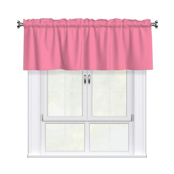 Valances for Windows Kitchen Curtains Small Treatments Valance, Flamingo Pink 42x12 inch
