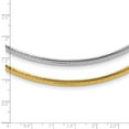 thumbnail image 2 of 14k Yellow Gold Polished 3mm Reversible White Yellow Domed Omega Necklace 18 Inch Omega Clasp Pendant Necklace for Women, 2 of 2