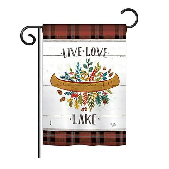 Breeze Decor BD-OU-G-109073-IP-BO-DS02-US 13 x 18.5 in. Live Love Lake Nature - Everyday Outdoor Impressions, Decorative Vertical Garden Flag