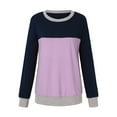 thumbnail image 2 of Vedolay Women's 2023 Long Sleeve Sweatshirts Crewneck Casual Loose Fall Clothes,Purple S, 2 of 4