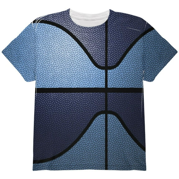 Championship Basketball Navy & Light Blue All Over Youth T Shirt Multi YXL
