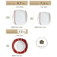 thumbnail image 4 of MALACASA, Series Felisa, 18-Piece Porcelain Dinnerware Set, Red Stripes Ivory White Dinner Set, Service for 6, 4 of 9
