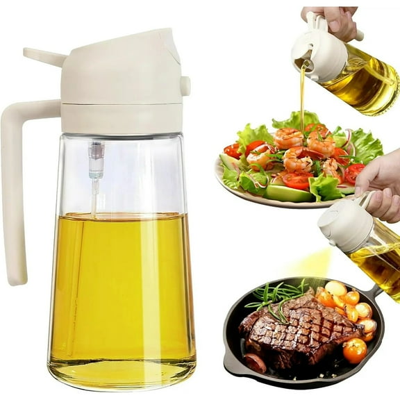 470ml 2 in 1 Glass Oil Dispenser & Sprayer. Food - Grade, Ideal for Cooking, BBQ, Air Fryer. Spray & Pour