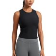 thumbnail image 1 of Musculosa CRZ YOGA Cloudweight con fruncido lateral y cuello alto en negro, talla L, 1 of 4