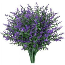ZOELNIC 8 Bundles Artificial Lavender Flowers Outdoor Fake Flowers for Decoration UV Resistant No Fade Faux Plastic Plants Garden Porch Window Box Decor ,Purple