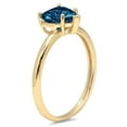 thumbnail image 3 of 2 ct Heart Cut Natural London Blue Topaz Solitaire 14K Yellow Gold Womens Engagement Ring, 3 of 4