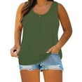 thumbnail image 2 of Dyfzdhu Tank Tops For Women Casual Plus Size Summer Sleeveless Solid Color Loose Crew Neck Vest Comfy T Shirts Top Green Xxl, 2 of 6