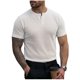 thumbnail image 2 of Ceisia Men's Slim Fit Short Sleeve Henley Shirt Waffle Knit Solid Color Casual T-shirt White M Gifts, 2 of 7
