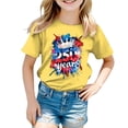 thumbnail image 4 of Wxirdiow Toddlers Girls T-Shirts 250 Anniversary USA Shirt Girls Graphic T-Shirt 4th of July Tees American Flag Patriotic Short Sleeve Top Yellow Size,9-10 Years, 4 of 5