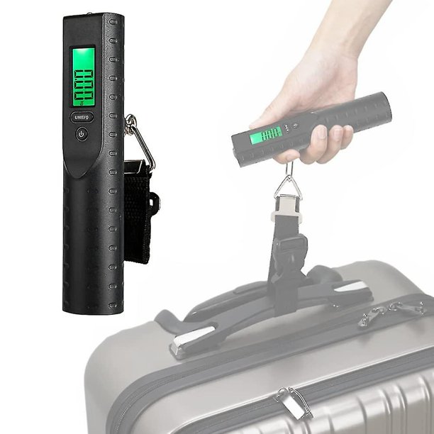 Báscula para equipaje de viaje, báscula para maleta colgante digital portátil, recargable por USB, con fuente de alimentación móvil de 3000 mah, mini flash de mano LED