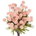 thumbnail image 1 of Uxcell 12 Paquete de Flores de Crisantemo Artificiales en Bola 20.08 pulgadas 5 cabezas Ramos de Crisantemo de Seda Falsos Rosa, 1 of 6