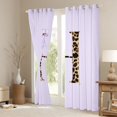 thumbnail image 3 of Manfei Vintage Leopard Print Letter Monogrammed H Black Out Curtains for Girls Women,Purple Ribbon Bow Knot Curtains Pack of 2 (42x63 Each) for Kids Teens,Luxury Bedroom Decor, 3 of 6