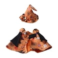 thumbnail image 2 of Cififendec Halloween Pet Witch Cape Hat Set, Pumpkin Adjustable Lightweight Pet Costume for Kitten Small Dog Pet Photo Nook Backyard Holiday Outfit, 2 of 7