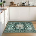 thumbnail image 2 of Noahas Vintage 2x3 Washable Rug for Entryway, Non Slip Small Indoor Front Door Rug, Soft Low Pile Rugs for Entrance Kitchen Bedroom Bathroom, Cyan, 2 of 7