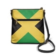 thumbnail image 2 of LedBack Jamaica Flag Print Leather Crossbody Handbag Satchel Bag with Adjustable Strap, Hobo Purse Shoulder Handbag with Multi Pockets for Travel Shopping Work, Green, 2 of 7