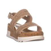 Womens Steve Madden Brenda Slingback Platform Sandals, Natural Raffia, 10 US