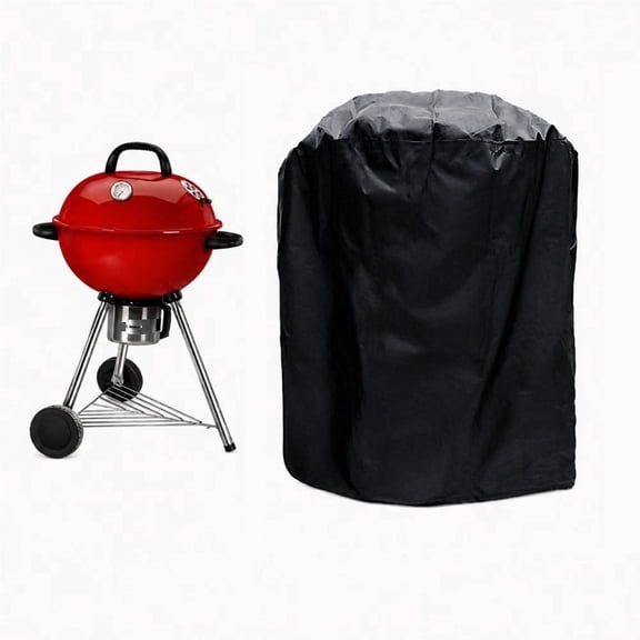 fan Small BBQ Grill Cover, Heavy Duty Waterproof UV-Resistant for Gas/Charcoal, 22in, 1-Pack, Black