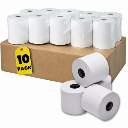 1InTheOffice Cash Register/POS Rolls, 1 Ply, 1 1/2" x 128', 10/Pack