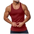 thumbnail image 1 of Ramiter Compression Tank Top Men Mens Performance Tech Muscle Tank Wine,M, 1 of 5