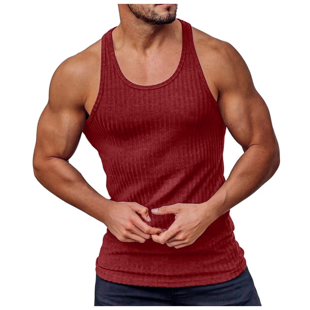 Ramiter Compression Tank Top Men Mens Performance Tech Muscle Tank Wine,M