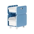 thumbnail image 2 of Tnarru under Desk Storage Box Container Toys Chest Organization File Organizer Organizer Box Storage Bin for Office Kids Room Pantry Blue 48cm with Wheel, 2 of 8