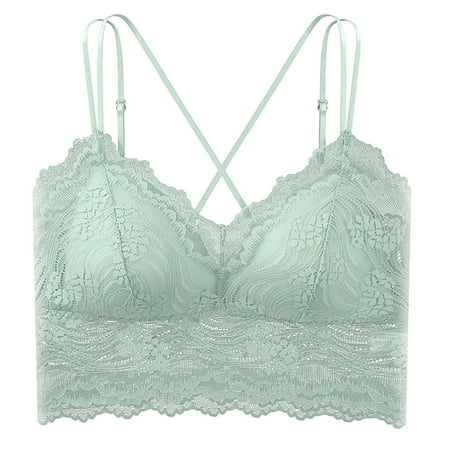 Entyinea Minimizer Bras for Women Comfort Fit Wireless Full-Coverage T-Shirt Bra Green One Size