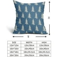 thumbnail image 5 of Christmas Pillow Covers 18x18 Set of 2 Blue Xmas Tree Rustic Style Winter Print Decorative Outdoor Pillowcases Holiday Decorations Throw Cushion Case Decor for Couch Sofa Bed, 5 of 6