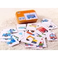 thumbnail image 2 of 32 PCS Flash Cards, Jigsaw Cognition Puzzle Cartoon Words Teaching Cognitive Learning Early Education Cards with Organized Box, 2 of 4