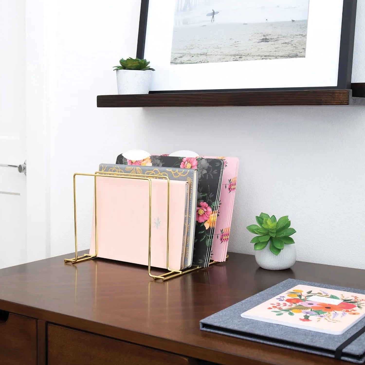 Better Houseware 4-Section Large Vertical Organizer, Brass, 1493.3B