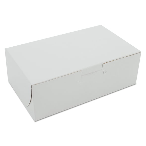 Southern Champion Tray 0911 Premium Clay Coated Kraft Paperboard White Non-Window Lock Corner Bakery Box, 6-1/4" Length x 3-3/4" Width x 2-1/8" Height (Case of 250)