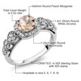thumbnail image 6 of Gem Stone King Peach Morganite 925 Sterling Silver Women Engagement Ring (0.92 Ct Round, Available in Size 5, 6, 7, 8, 9), 6 of 6