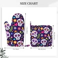 thumbnail image 4 of XMXY Oven Mitts and Pot Holders 2 Pcs Sets, Traditional Purple Mexican Skull Heat Resistant Silicone Cooking Gloves for Grill Baking BBQ Kitchen Decor, 4 of 9