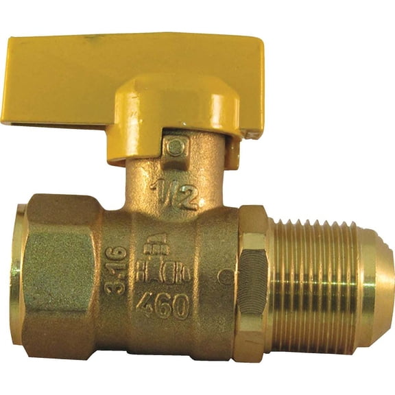 Pro-Flex CSST 1/2 In. FIP x 3/8 In. Flare (1 Piece) Gas Valve PFGVO-FFL1238C